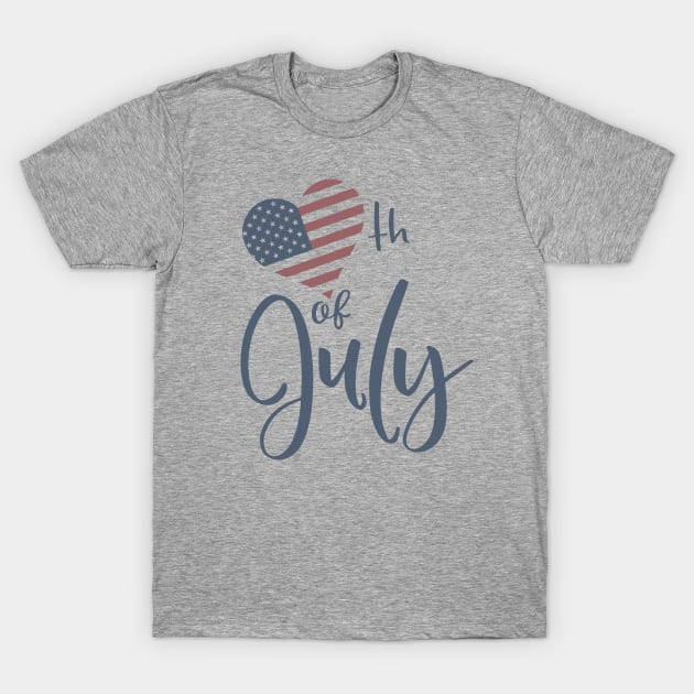 4th Of July Vintage American Flag T-Shirt by Etopix